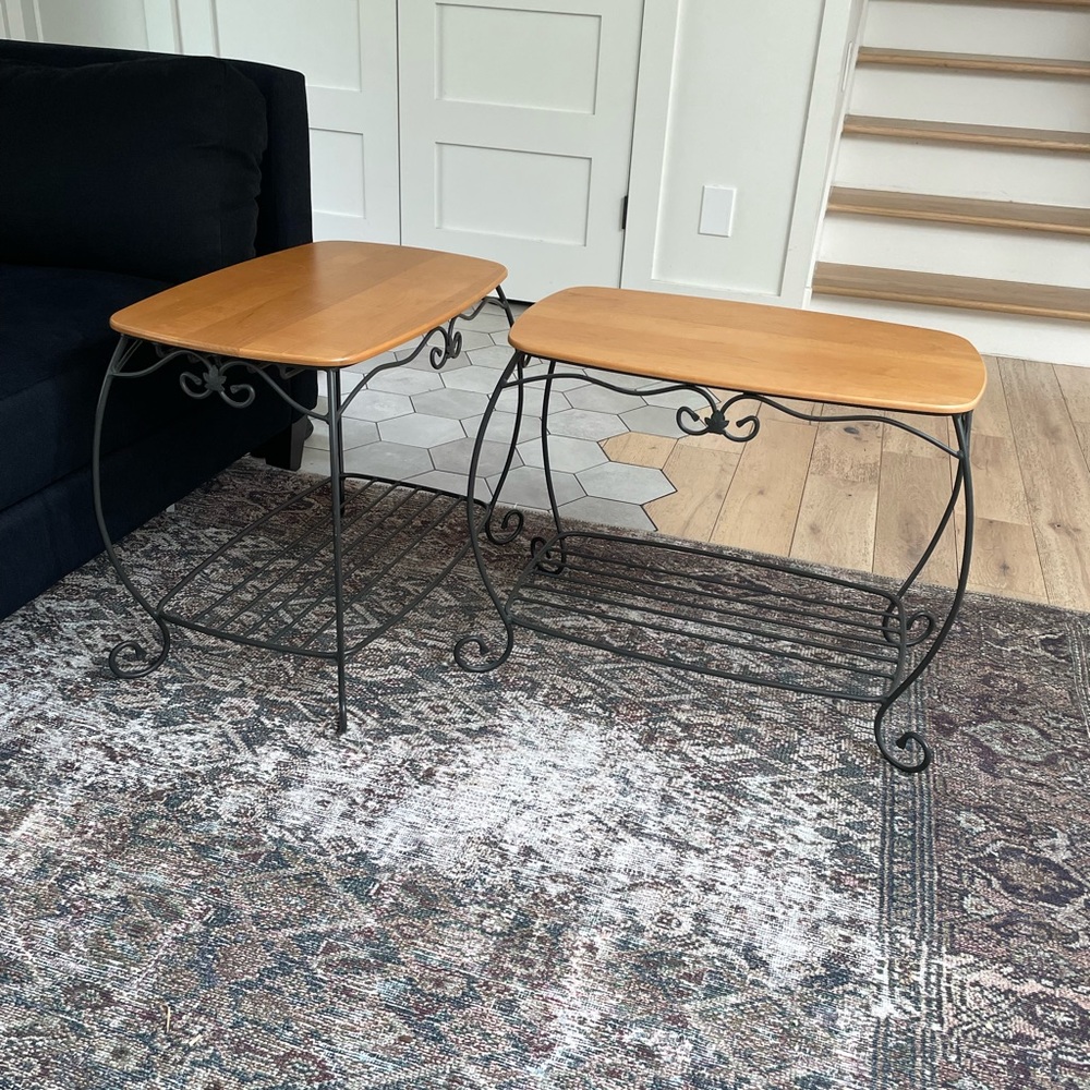 COPY - Longaberger Wrought Iron Table set! Bundle of two side tables or nightst…